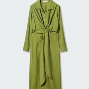 knot detail shirt dress by mango